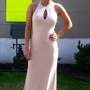 Floor length pink prom/ evening dress